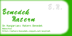 benedek matern business card